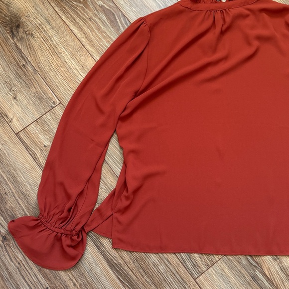 J. Crew Rust Ruffled Blouse - Picture 10 of 13